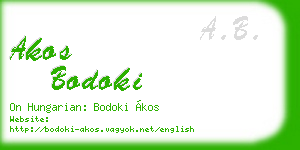 akos bodoki business card