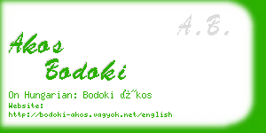 akos bodoki business card